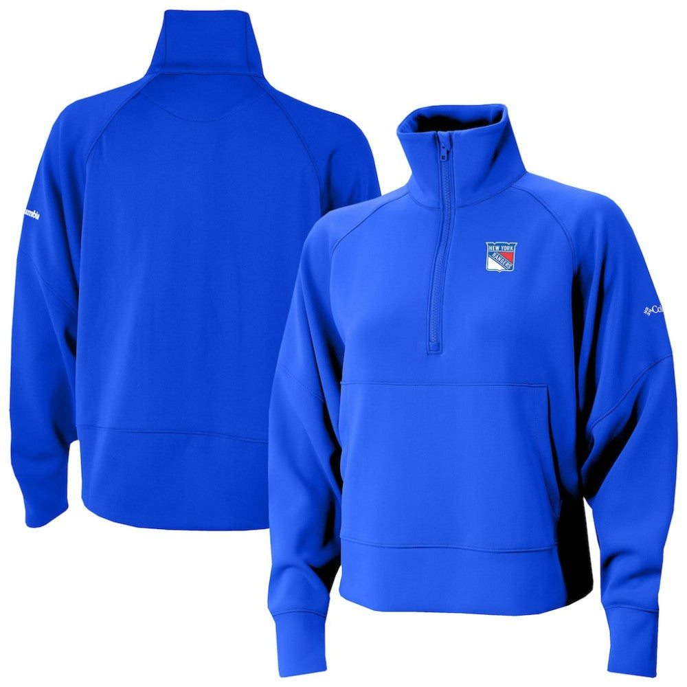 New York Rangers Columbia Women's Wickhams Hills Raglan Omni-Wick Half-Zip Pullover - Blue - NHL 202633152