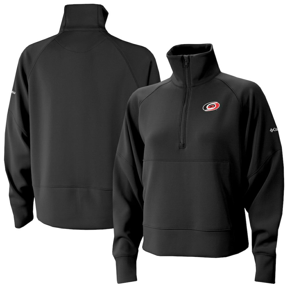 Carolina Hurricanes Columbia Women's Wickhams Hills Raglan Omni-Wick Half-Zip Pullover - Black - NHL 202633156