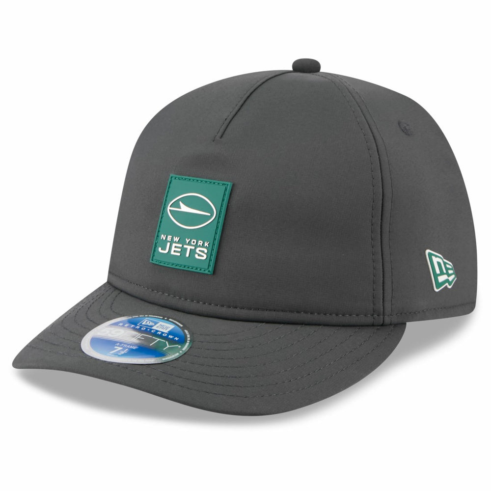 New York Jets New Era 2025 Sideline Cold Weather Retro Crown 59FIFTY Fitted Hat Charcoal
