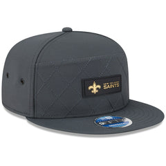 New Orleans Saints New Era 2025 Sideline Cold Weather Split Panel 9FIFTY Snapback Hat Charcoal
