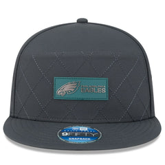 Philadelphia Eagles New Era 2025 Sideline Cold Weather Split Panel 9FIFTY Snapback Hat Charcoal