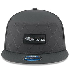 Baltimore Ravens New Era 2025 Sideline Cold Weather Split Panel 9FIFTY Snapback Hat Charcoal