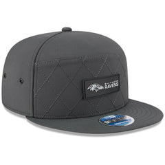 Baltimore Ravens New Era 2025 Sideline Cold Weather Split Panel 9FIFTY Snapback Hat Charcoal