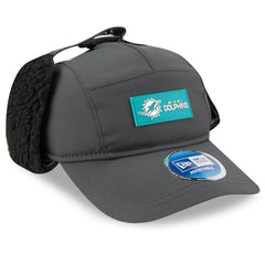 Miami Dolphins New Era 2025 Sideline Cold Weather Runner Dog Ear Adjustable Hat Charcoal