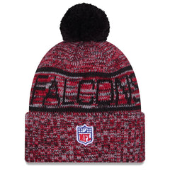 Atlanta Falcons New Era 2025 Sideline Cold Weather Cuffed Knit Hat with Pom Red