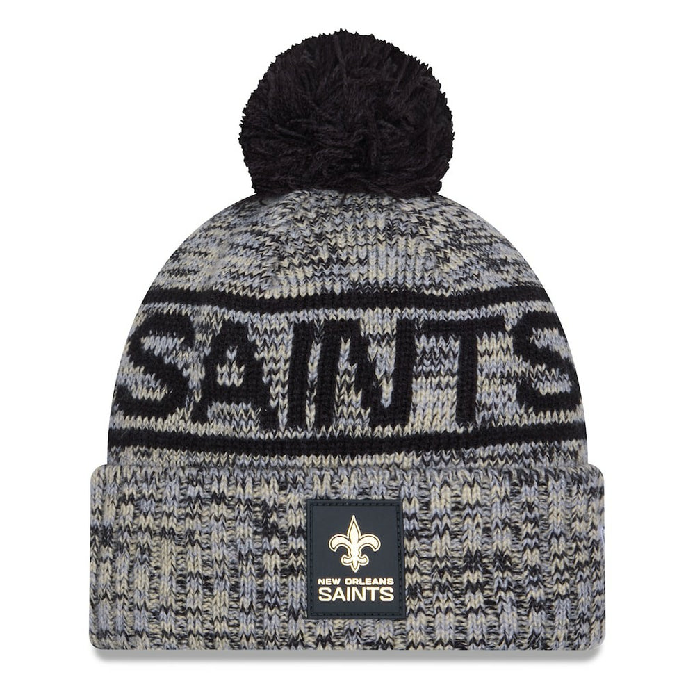 New Orleans Saints New Era 2025 Sideline Cold Weather Cuffed Knit Hat with Pom Black