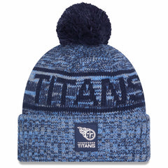 Tennessee Titans New Era 2025 Sideline Cold Weather Cuffed Knit Hat with Pom Light Blue