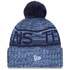 Tennessee Titans New Era 2025 Sideline Cold Weather Cuffed Knit Hat with Pom Light Blue