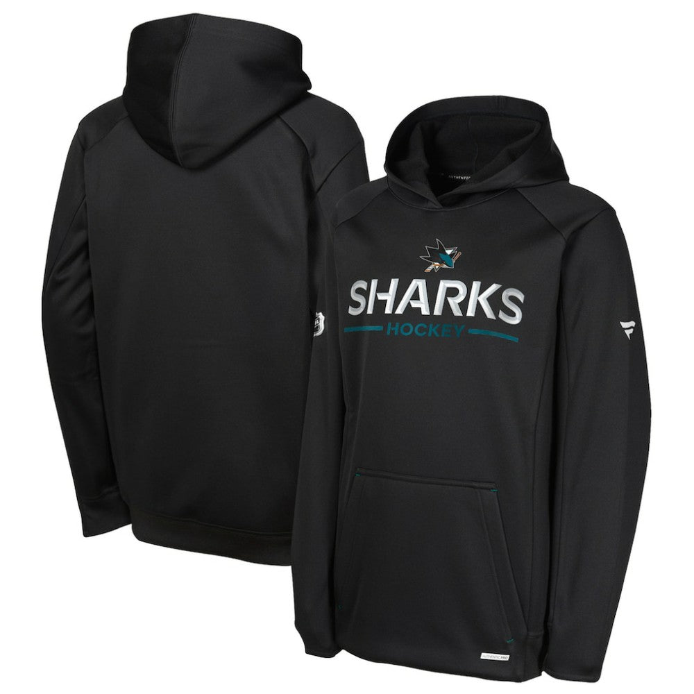 San Jose Sharks Fanatics Youth Authentic Pro Rink Raglan Hoodie - Black - NHL 202634977