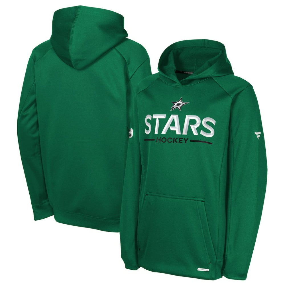 Dallas Stars Fanatics Youth Authentic Pro Rink Raglan Hoodie - Kelly Green - NHL 202634979