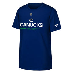 Vancouver Canucks Fanatics Youth Authentic Pro Wordmark T-Shirt - Blue - NHL 202634995