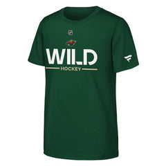 Minnesota Wild Fanatics Youth Authentic Pro Wordmark T-Shirt - Green - NHL 202635011