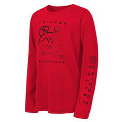 Chicago Blackhawks Outerstuff Youth Seize the Win Long Sleeve T-Shirt - Red - NHL 202635053