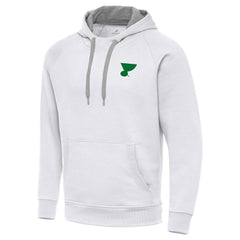 St. Louis Blues Antigua St. Patrick's Day Victory Pullover Hoodie - White - NHL 202635218