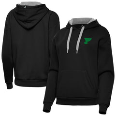 St. Louis Blues Antigua Women's St. Patrick's Day Victory Pullover Hoodie - Black - NHL 202635241