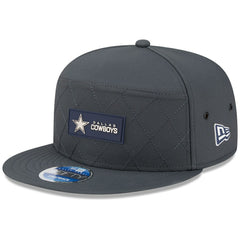Dallas Cowboys New Era 2025 Sideline Cold Weather Split Panel 9FIFTY Snapback Hat Charcoal