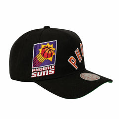 Phoenix Suns Busted Logo Wordmark Wrap-Around Pro Pinch Adjustable Hat Black | Mitchell & Ness Near Me