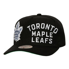 Toronto Maple Leafs Mitchell & Ness Busted Logo Wordmark Wrap-Around Pro Pinch Adjustable Hat - Black - NHL 202641045