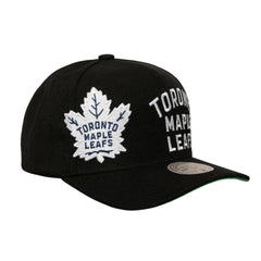 Toronto Maple Leafs Mitchell & Ness Busted Logo Wordmark Wrap-Around Pro Pinch Adjustable Hat - Black - NHL 202641045
