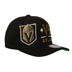 Vegas Golden Knights Mitchell & Ness Busted Logo Wordmark Wrap-Around Pro Pinch Adjustable Hat - Black - NHL 202641046