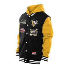 Pittsburgh Penguins New Era Full-Snap Fleece Hoodie Jacket - Black/Gold - NHL 202641110