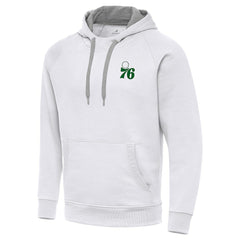 Philadelphia 76ers Antigua St. Patrick's Day Victory Raglan Pullover Hoodie White