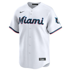 Miami Marlins Nike Home Limited Custom Jersey - White - Nike on Sale