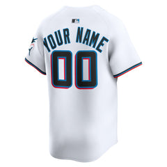 Miami Marlins Nike Home Limited Custom Jersey - White - Nike on Sale
