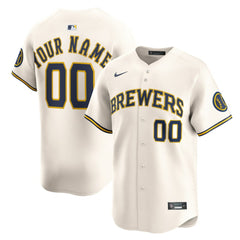 Milwaukee Brewers Nike Home Limited Custom Jersey - Cream - Nike Online