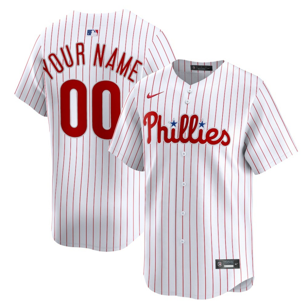 Philadelphia Phillies Nike Home Limited Custom Jersey - White - Nike on Sale