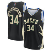 Giannis Antetokounmpo Milwaukee Bucks Fast Break Replica Player Jersey Statement Edition Black | Fanatics online