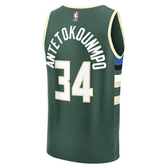 Giannis Antetokounmpo Milwaukee Bucks Youth Fast Break Replica Player Jersey Icon Edition Hunter Green | Fanatics for sale
