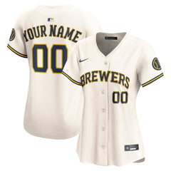 Milwaukee Brewers Nike Women's Home Limited Custom Jersey - Cream - Nike Discount