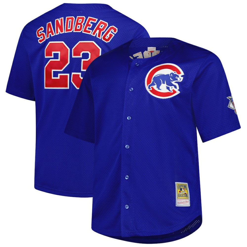 Ryne Sandberg Chicago Cubs Mitchell & Ness Big & Tall Cooperstown Mesh Batting Practice Jersey - Royal - Mitchell & Ness Online