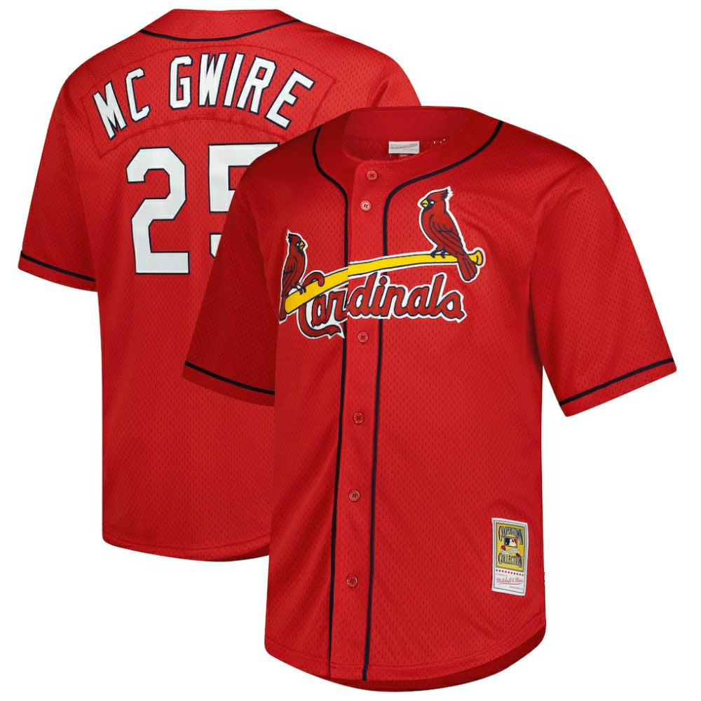 Mark McGwire St. Louis Cardinals Mitchell & Ness Big & Tall Cooperstown Mesh Batting Practice Jersey - Red - Mitchell & Ness Sale