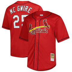 Mark McGwire St. Louis Cardinals Mitchell & Ness Big & Tall Cooperstown Mesh Batting Practice Jersey - Red - Mitchell & Ness Sale