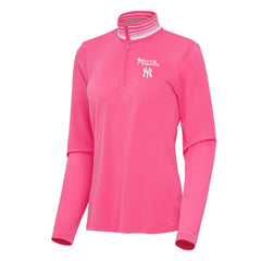 New York Yankees Antigua Women's Spring Training Palmetto Quarter-Zip Top - Pink - MLB Online