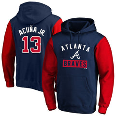 Ronald Acuna Jr. Atlanta Braves Profile Big & Tall Name & Number Fleece Pullover Hoodie - Navy - MLB Lifestyle