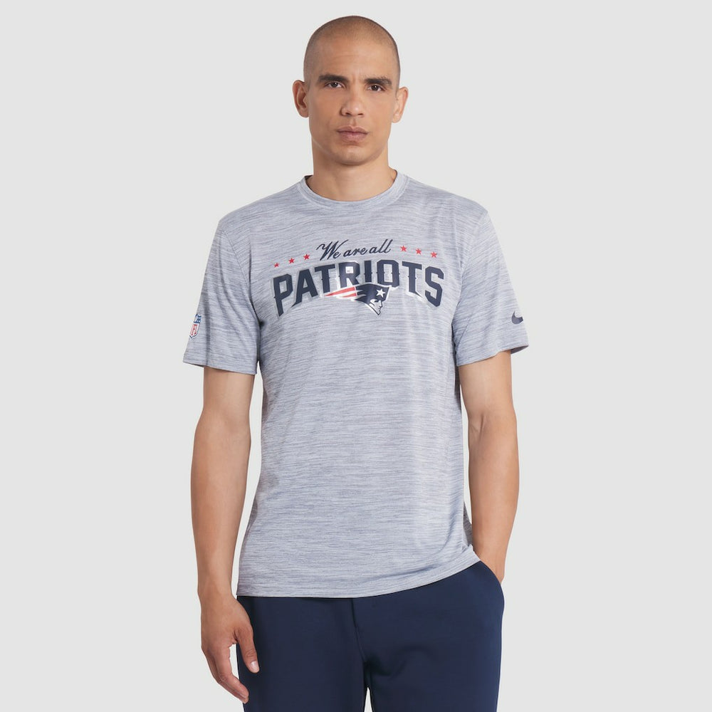 Nike New England Patriots 2025 Rivalries Collection Sideline Velocity Dri-FIT T-Shirt Silver