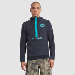 Nike Miami Dolphins 2025 Rivalries Collection Sideline Anorak Half-Zip Hoodie Jacket Pitch Blue