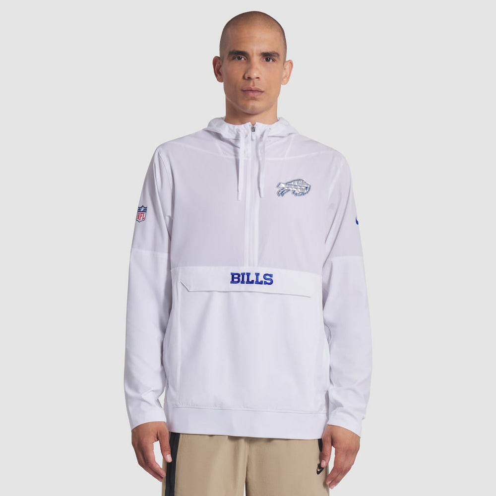 Nike Buffalo Bills 2025 Rivalries Collection Sideline Anorak Half-Zip Hoodie Jacket White