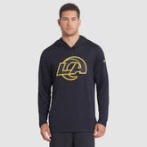Nike Los Angeles Rams 2025 Rivalries Collection Sideline Dri-FIT Long Sleeve Hoodie T-Shirt Midnight Blue