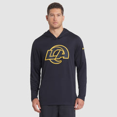 Nike Los Angeles Rams 2025 Rivalries Collection Sideline Dri-FIT Long Sleeve Hoodie T-Shirt Midnight Blue