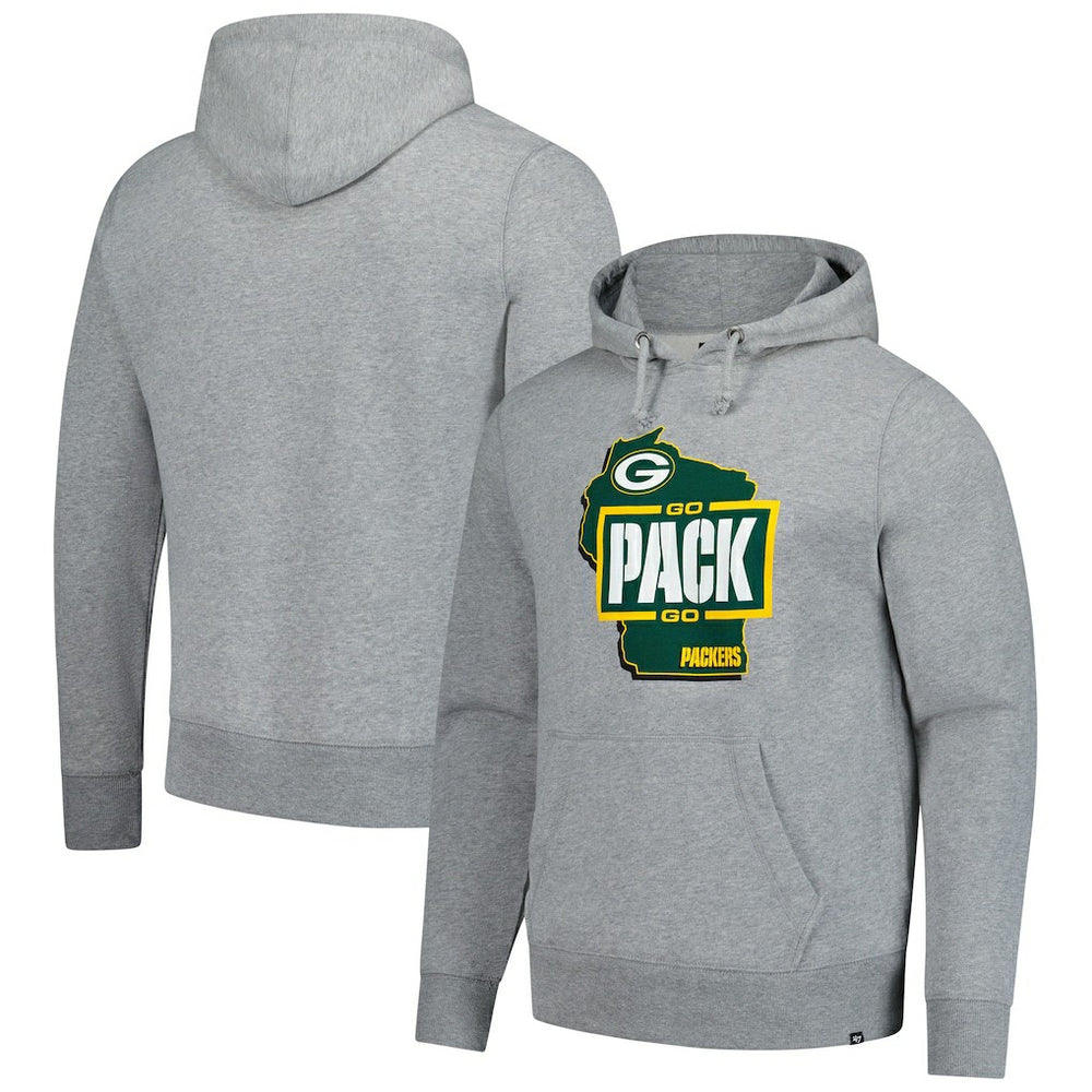 47 brand Green Bay Packers '47 Regional Headline Pullover Hoodie Gray