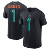 Nike Tua Tagovailoa Miami Dolphins 2025 Rivalries Collection Player Name & Number T-Shirt Pitch Blue