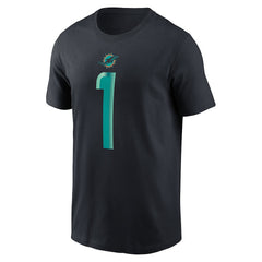 Nike Tua Tagovailoa Miami Dolphins 2025 Rivalries Collection Player Name & Number T-Shirt Pitch Blue