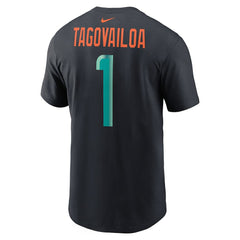 Nike Tua Tagovailoa Miami Dolphins 2025 Rivalries Collection Player Name & Number T-Shirt Pitch Blue