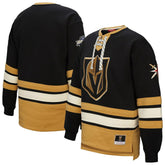 Vegas Golden Knights Mitchell & Ness Women's Heritage Lace-Up Pullover Sweatshirt - Black - NHL 202660256