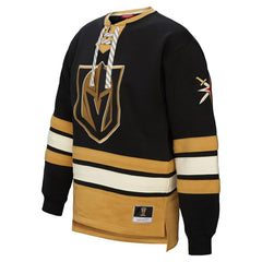 Vegas Golden Knights Mitchell & Ness Women's Heritage Lace-Up Pullover Sweatshirt - Black - NHL 202660256