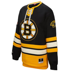 Boston Bruins Mitchell & Ness Women's Heritage Lace-Up Pullover Sweatshirt - Black - NHL 202660258